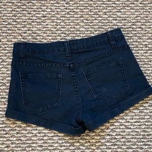 Black denim shorts. Forever 21. Size 25